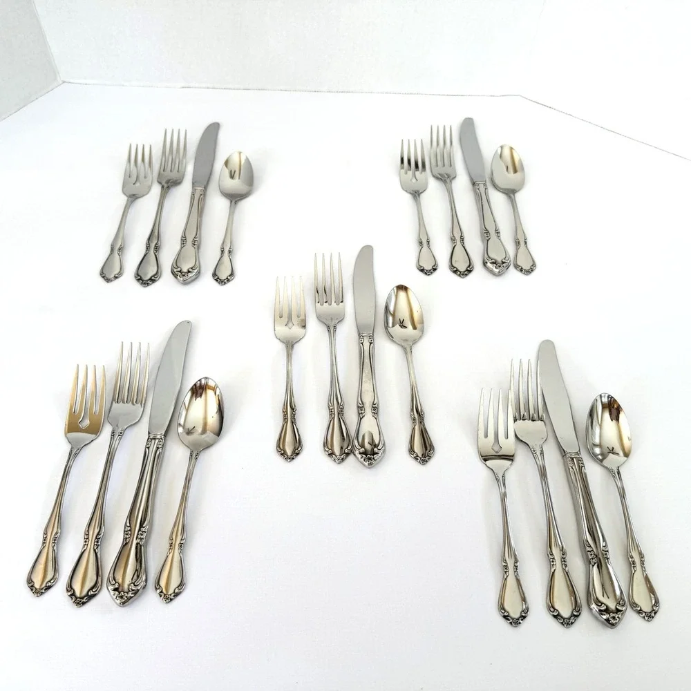 Oneidacraft CHATEAU Stainless Steel Flatware (5) 4-Place Settings 20 Pieces